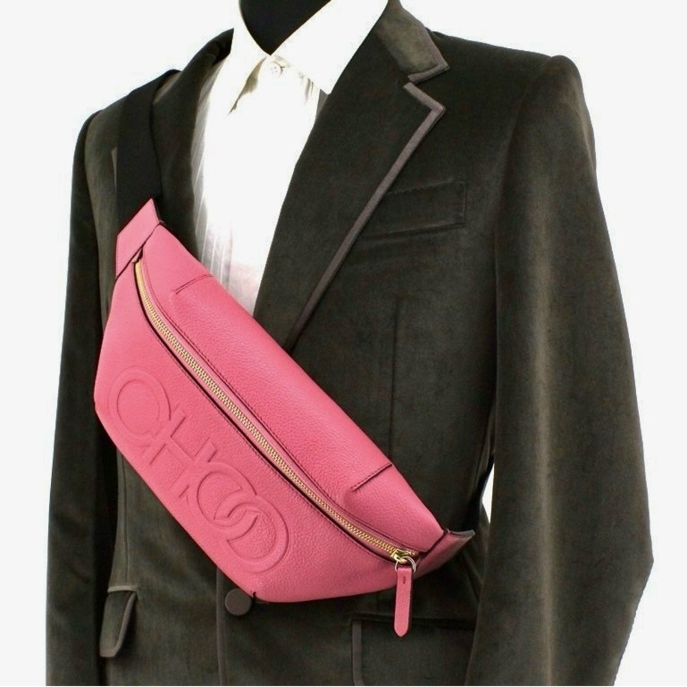 Jimmy Choo “CHOO” Peony Pink Leather Bumbag purse